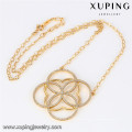 43007 Xuping simple bebilderte neueste Design Saudi-Gold Schmuck Halskette